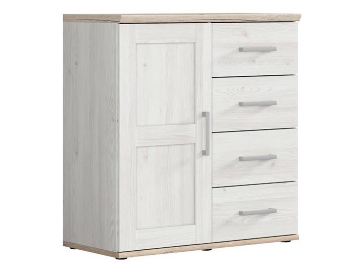 Komoda Romance 93x99x45 Szerokość 93 cm Płyta MDF Wysokość 99 cm Pomieszczenie Salon Głębokość 45 cm Drewno Styl Skandynawski