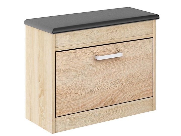 Szafka na buty Alaska 11 - Kolor: Dąb Sonoma Meble 67x55x28 Płyta MDF Płyta laminowana Skóra ekologiczna Płyta meblowa Drewno Pomieszczenie Przedpokój