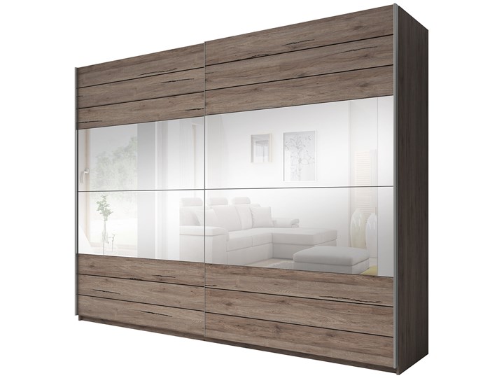 Szafa 200 Galaxy z lustrem Metal Płyta MDF Stal Drewno Pomieszczenie Garderoba