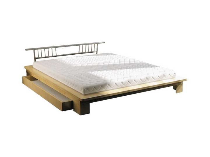 Łóżko 80220 (100x200) - M&K Foam Łóżko tapicerowane Łóżko kontynentalne Drewno Styl Nowoczesny