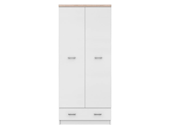 Szafa Top Mix - Kolor: Biały/Dąb Sonoma 80x183x57 Płyta MDF Drewno Tworzywo sztuczne Płyta laminowana Styl Nowoczesny