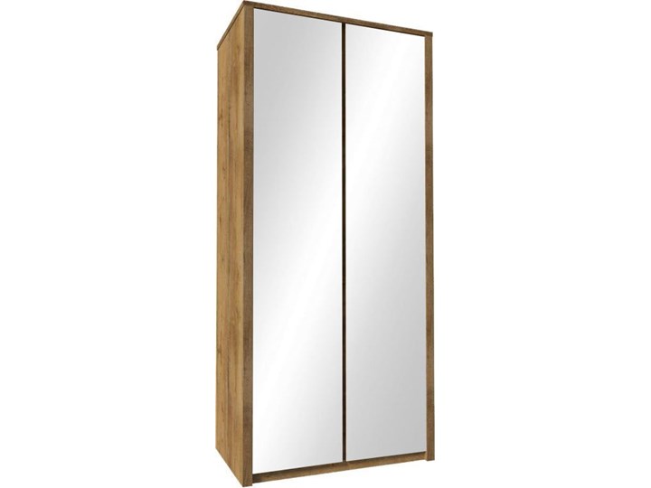 Pojemna szafa 2-drzwiowa z lustrem Maxim 113.3x196.7x53.3 Drewno Styl Minimalistyczny Płyta laminowana Kategoria Szafy do garderoby
