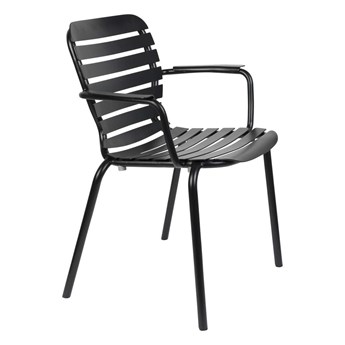 Krzesło ogrodowe Vondel z podłokietnikami czarne 65x83x58