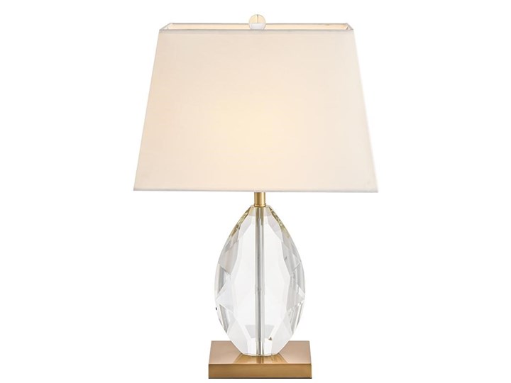 Lampa stołowa złoto biała / kryształ CARAT 64 wys. Wysokość 64 cm Metal Lampa z kloszem Styl Glamour