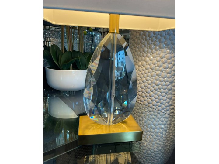 Lampa stołowa złoto biała / kryształ CARAT 64 wys. Wysokość 64 cm Lampa z kloszem Metal Kolor Złoty