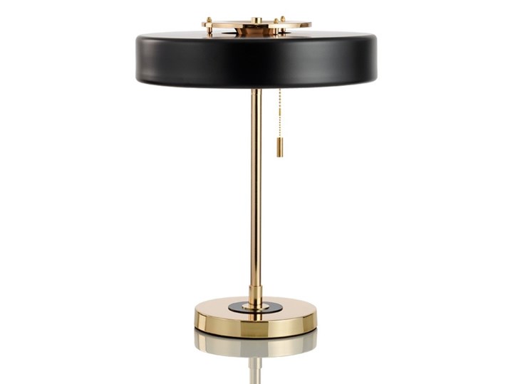 Lampa Stołowa czarno złota Grand 52 wys. Wysokość 52 cm Lampa z kloszem Metal Kolor Złoty