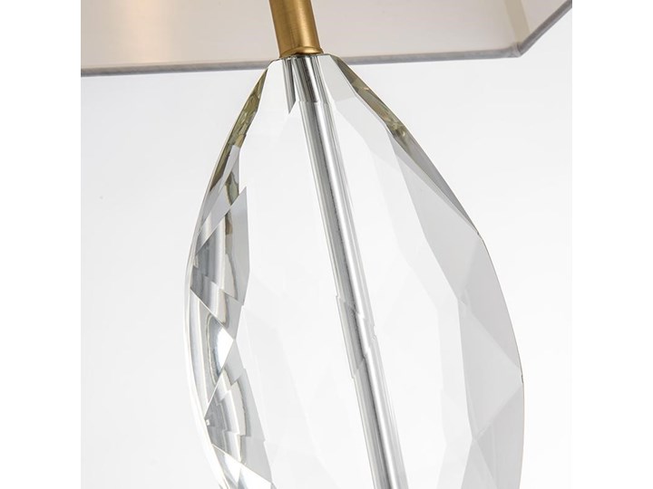 Lampa stołowa złoto biała / kryształ CARAT 64 wys. Wysokość 64 cm Lampa z kloszem Kolor Biały Metal Styl Glamour
