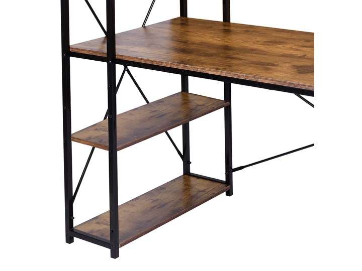 Biurko loftowe z półkami z nadstawką Trosa Stal Głębokość 97 cm Biurko regulowane Biurko komputerowe Szerokość 97 cm Metal Biurko z nadstawką Głębokość 60 cm Szerokość 120 cm Kategoria Biurka