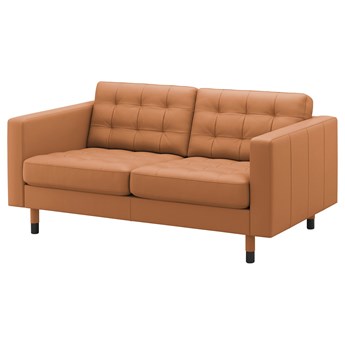 IKEA LANDSKRONA Sofa 2-osobowa, Grann/Bomstad złoto-brązowy/drewno/czarny, Szerokość: 164 cm