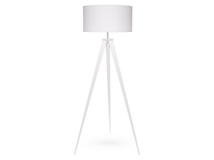 Lampa stojąca z białymi metalowymi nogami i białym kloszem loomi.design Kiki Lampa z kloszem Tkanina Styl Nowoczesny Kategoria Lampy podłogowe