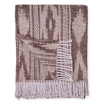 Brązowy pled z domieszką bawełny Euromant Zanzibar, 140x180 cm