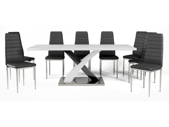 STÓŁ "X" ROZKŁADANY 140/180CM DO JADALNI WYSOKI POŁYSK Płyta MDF Kategoria Stoły kuchenne Wysokość 75 cm Liczba miejsc Do 6 osób