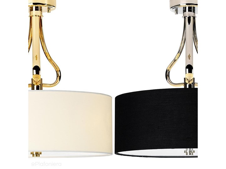 Romantyczna lampa wisząca (czarna, chrom) sufitowa do łazienki sypialni salonu (G9 3x4W) Elstead (Falmouth) Tworzywo sztuczne Styl Nowoczesny Lampa z abażurem Stal Metal Tkanina Pomieszczenie Łazienka