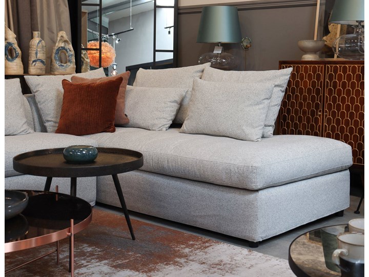 9design Collection :: Sofa narożna / narożnik prawy Nicea szaro-beżowy Materiał obicia Tkanina