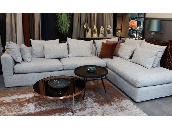9design Collection :: Sofa narożna / narożnik prawy Nicea szaro-beżowy Kolor Szary Materiał obicia Skóra naturalna
