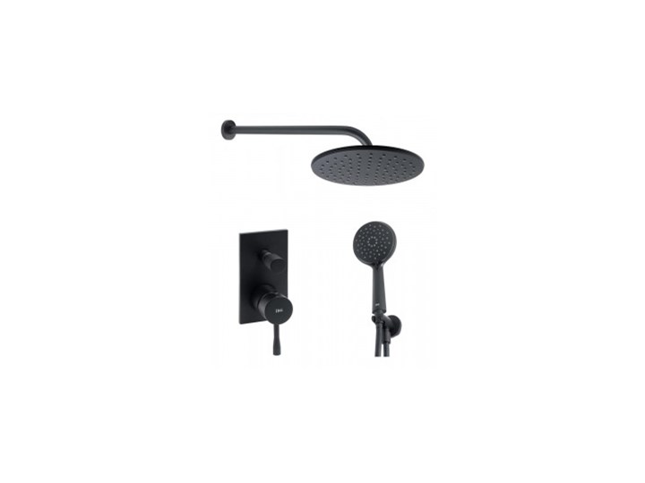 Hagendsen&Smith Zestaw prysznicowy podtynkowy z deszczownicą 23 cm czarny mat