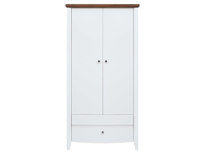 Szafa Kalio - Kolor: Biały Połysk/Akacja Złota/Biały Połysk 99.5x196.5x59.5 Pomieszczenie Garderoba Płyta MDF Metal Drewno Pomieszczenie Sypialnia
