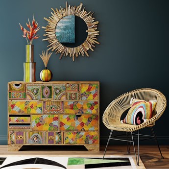 Komoda drewniana kolorowa z szufladami 118x40 cm