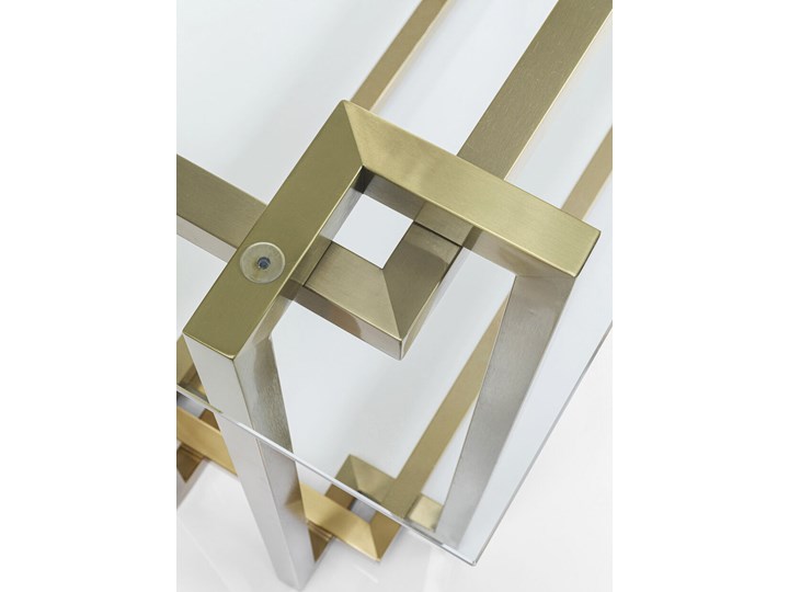 Konsola Clara 145x48 cm złota - blat szklany Szerokość 145 cm Szkło Kolor Złoty Kategoria Konsole
