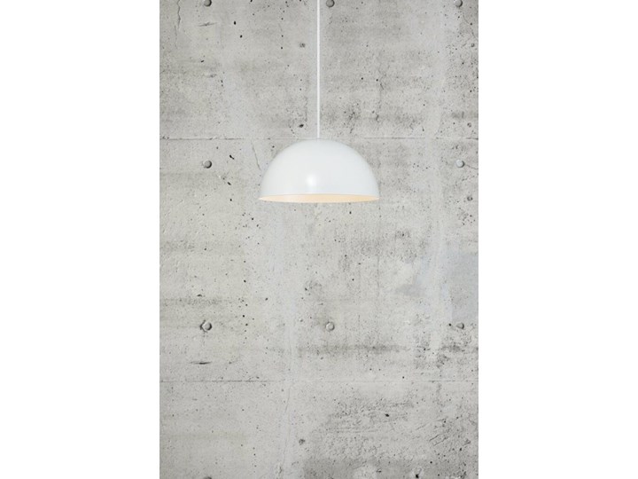 Lampa wisząca metalowa biała Ø30x15 cm Kolor Biały Tkanina Kategoria Lampy wiszące
