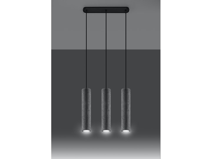 Lampa wisząca 3-punktowa klosz betonowy 40x100 cm Styl Industrialny Lampa z kloszem Kategoria Lampy wiszące
