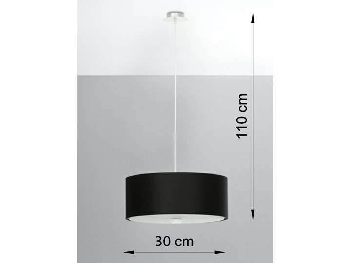 Lampa wisząca z kloszem z tkaniny czarna Ø30x110 cm Tkanina Lampa z kloszem Styl Nowoczesny