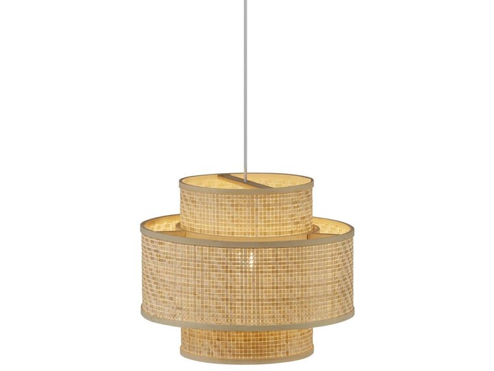 Lampa wisząca Ø35x28 cm Ø35x28 cm bambusowy klosz Lampa z kloszem Kategoria Lampy wiszące Drewno Kolor Beżowy