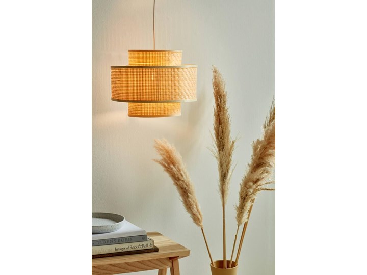 Lampa wisząca Ø35x28 cm Ø35x28 cm bambusowy klosz Lampa z kloszem Drewno Kategoria Lampy wiszące Kolor Beżowy
