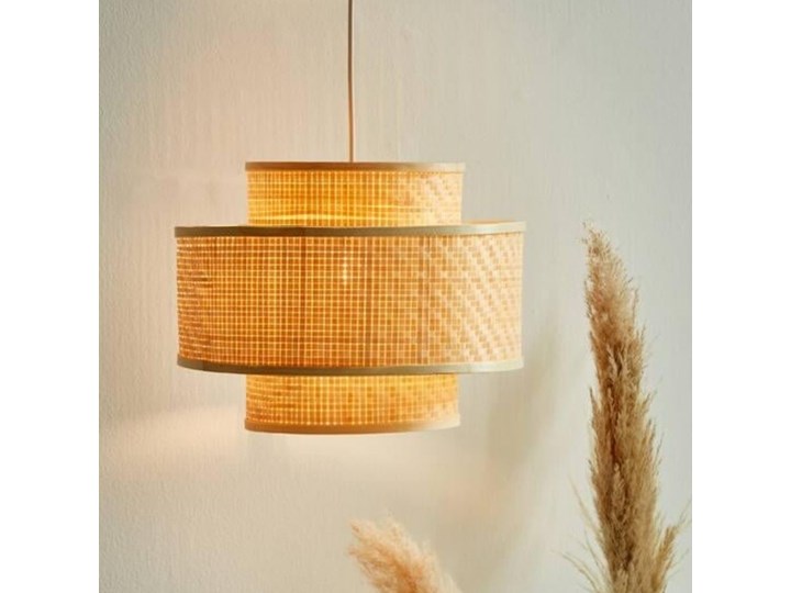 Lampa wisząca Ø35x28 cm Ø35x28 cm bambusowy klosz Kategoria Lampy wiszące Lampa z kloszem Drewno Kolor Beżowy