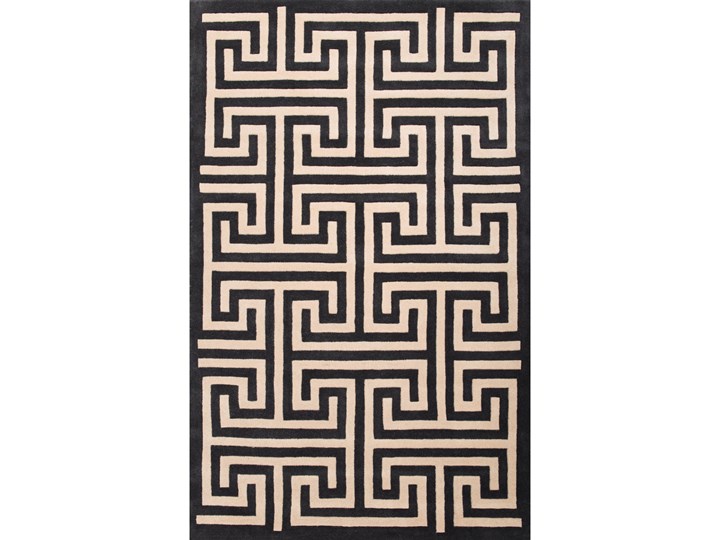 DYWAN WEŁNIANY BEŻOWO GRAFITOWY WYBIERZ ROZMIAR" BERNO " Dywany Wełna Wzór Geometryczny Kolor Beżowy