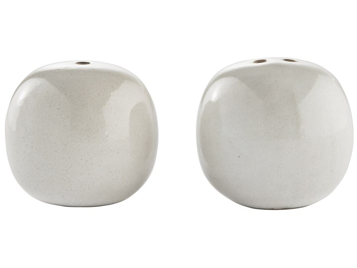 Zestaw solniczka i pieprzniczka ceramiczna beżowa Ceramika Zestaw do przypraw Kolor Beżowy