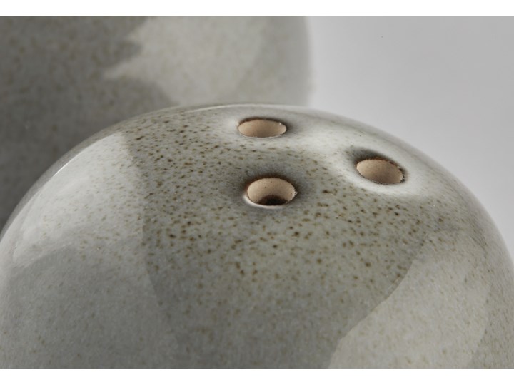 Zestaw solniczka i pieprzniczka ceramiczna szara Ceramika Zestaw do przypraw Kolor Szary