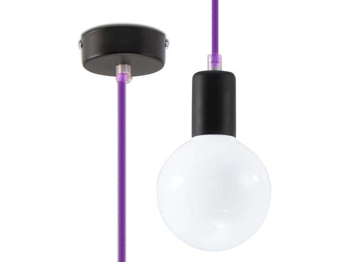 Lampa Wisząca EDISON Fioletowa Kategoria Lampy wiszące Stal Tkanina Metal Kolor Fioletowy