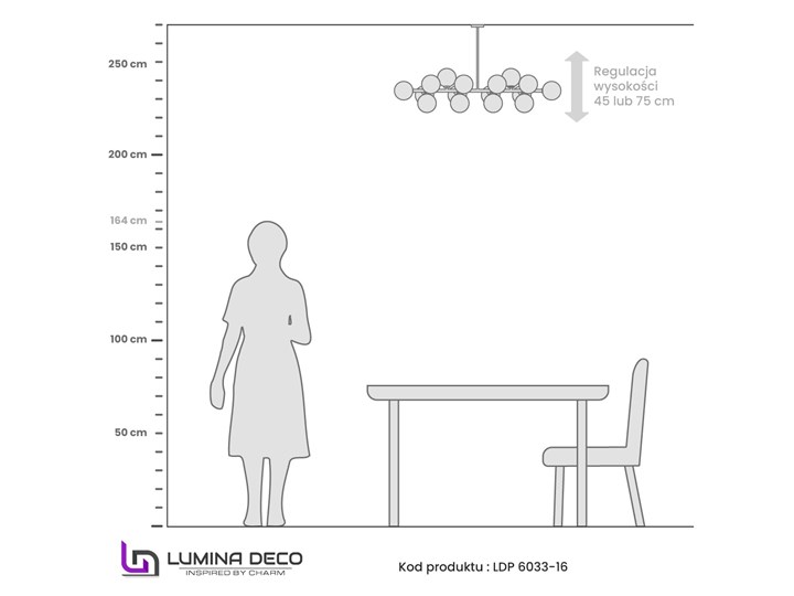 NOWOCZESNA LAMPA WISZĄCA CZARNO-ZŁOTA PETRICA W16 Szkło Metal Lampa z kloszem Lampa z abażurem Ilość źródeł światła 16 źródeł