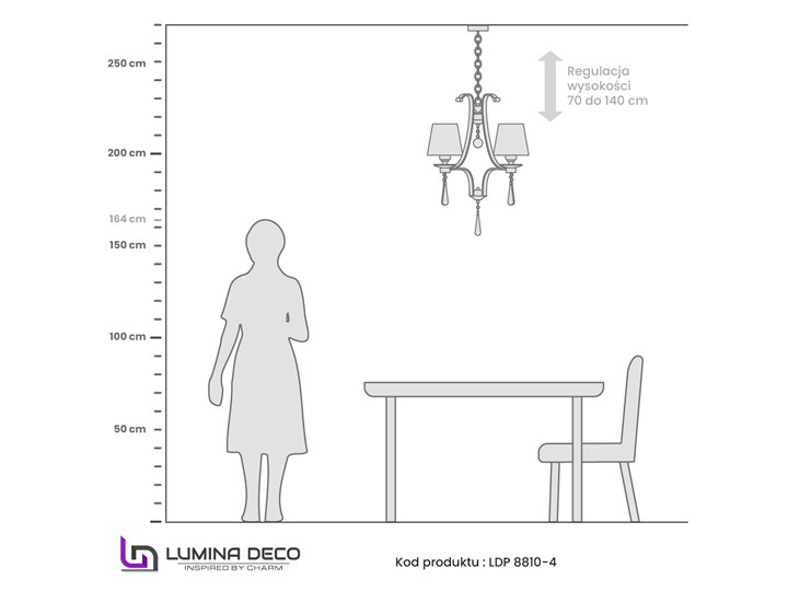 KLASYCZNY ŻYRANDOL KRYSZTAŁOWY VENISIA W4 Tkanina Metal Lampa z abażurem Lampa z kryształkami Chrom Ilość źródeł światła 4 źródła