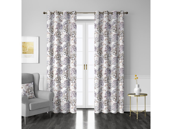 Gotowa zasłona wzór roślinny 4C-R1 32x140 cm Poliester Zasłona zaciemniająca Mocowanie Taśma