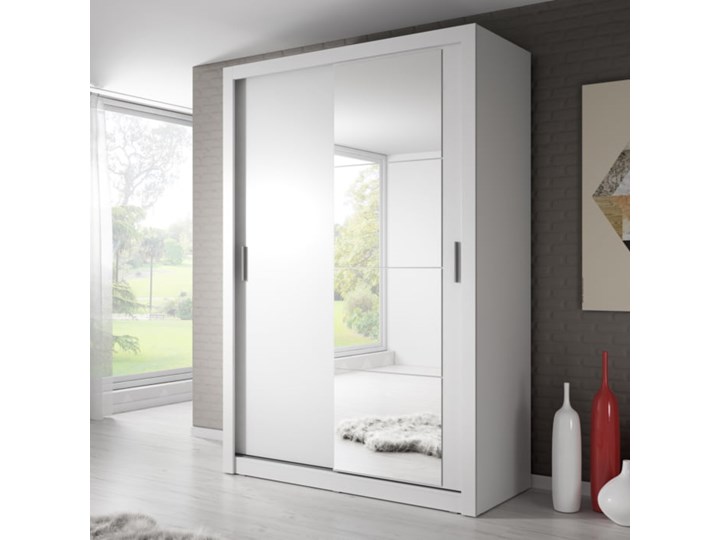 Szafa Arti 150 - Kolor: Biały Płyta MDF Płyta laminowana Metal Pomieszczenie Sypialnia Pomieszczenie Garderoba