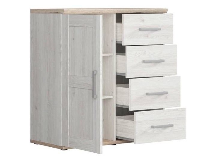 Komoda Romance 93x99x45 Płyta MDF Wysokość 99 cm Szerokość 93 cm Głębokość 45 cm Drewno Styl Skandynawski