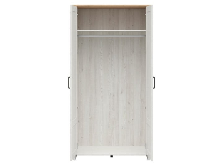 Szafa Loksa 101.5x200.5x57 Tworzywo sztuczne Drewno Płyta laminowana Płyta MDF Styl Skandynawski