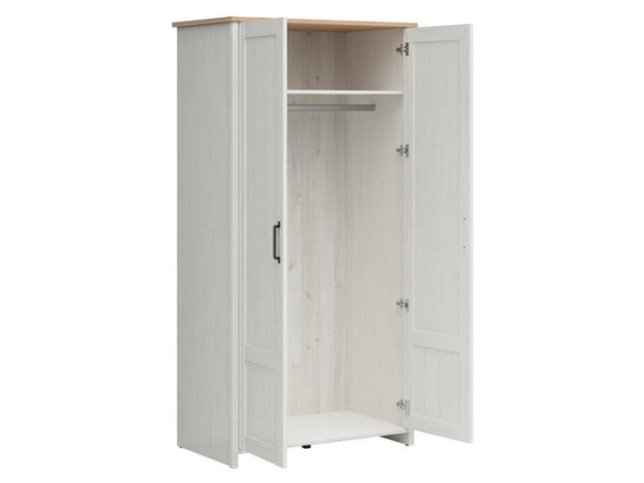 Szafa Loksa 101.5x200.5x57 Płyta laminowana Tworzywo sztuczne Płyta MDF Drewno Styl Skandynawski
