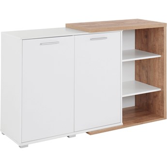 Pojemna komoda z drzwiami i otwartymi wnękami do salonu Roof 140x85x42