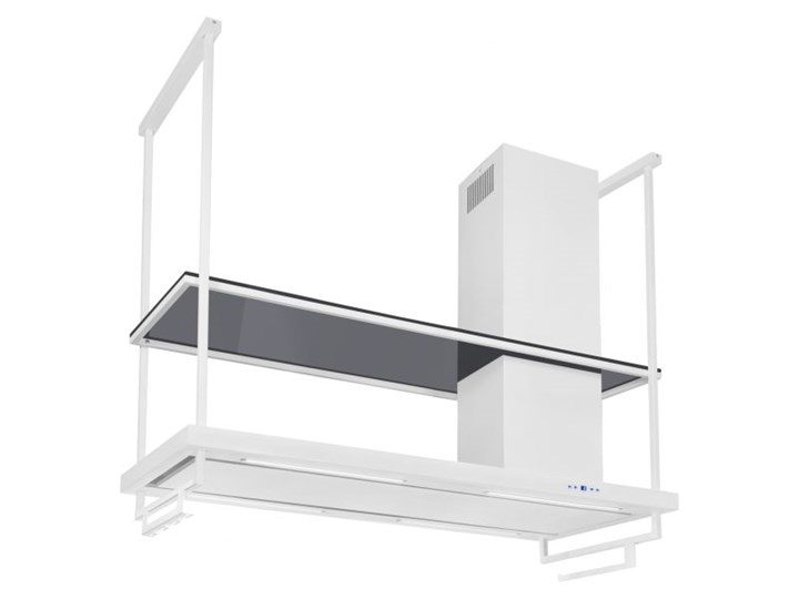 Okap wyspowy Metropolis Premium Glass White Matt 150 cm Okap kominowy Sterowanie Elektroniczne Kolor Biały