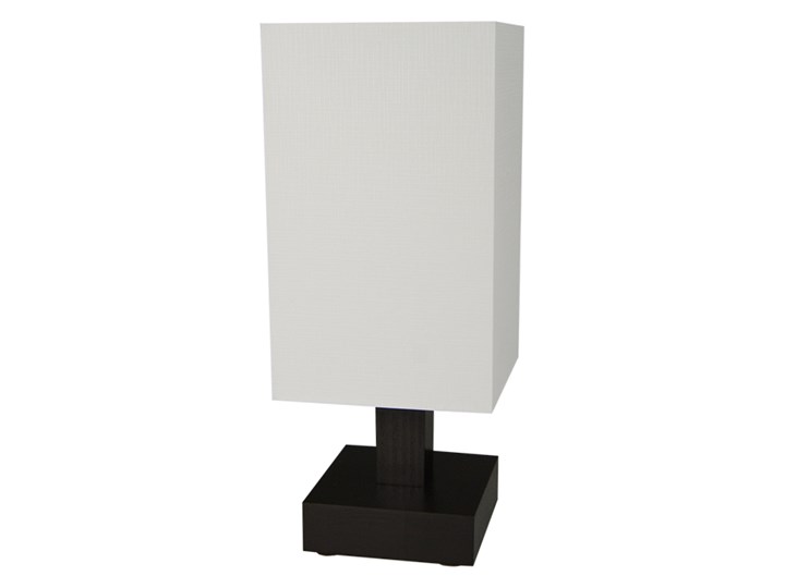 Lampka nocna - CALN21D - abażur BIAŁY PCV Lampa nocna Tworzywo sztuczne Drewno Lampa z abażurem Kategoria Lampy stołowe