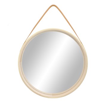 Lustro SCANDI WOOD wiszące na pasku 50x50 cm - Homla