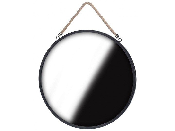 Lustro okrągłe na sznurku pasku czarne loft 41 cm kod: O-510106 Pomieszczenie Łazienka Kolor Czarny