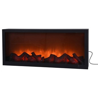 Kominek led elektryczny do sieci imitacja ognia czarny metalowy 57x25 cm kod: O-569182