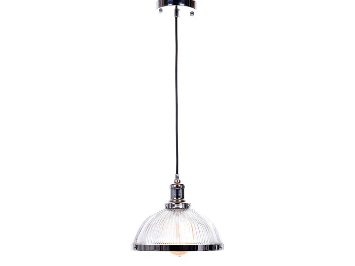 LAMPA WISZĄCA LOFT CHROMOWANA BRICO Lampa z abażurem Metal Lampa z kloszem Szkło Pomieszczenie Jadalnia