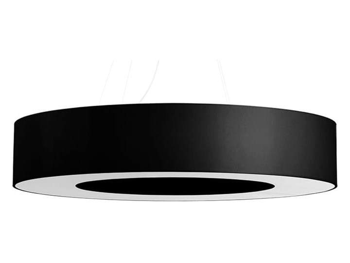 Żyrandol SATURNO 90 czarny Stal Metal Lampa z kloszem Tkanina Kategoria Lampy wiszące
