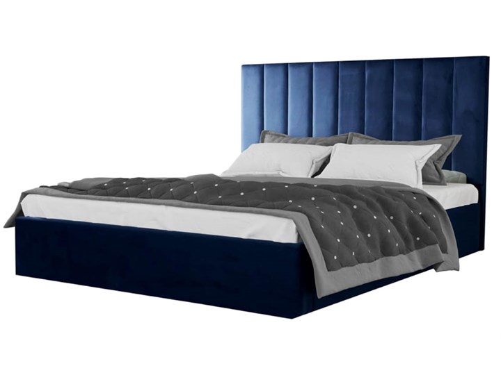 Łóżko tapicerowane TULIPANO 140x200 Drewno Tkanina Kategoria Łóżka do sypialni Kolor Granatowy