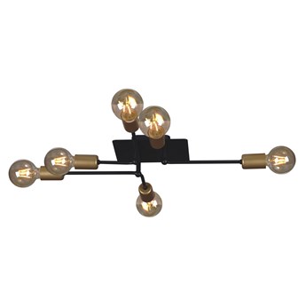 Czarno-złota ruchoma lampa sufitowa loft - S145-Kerfa